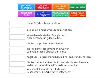 Lernwortschatz, Grammatik und Konversation, Angst vor einem Ortwechsel