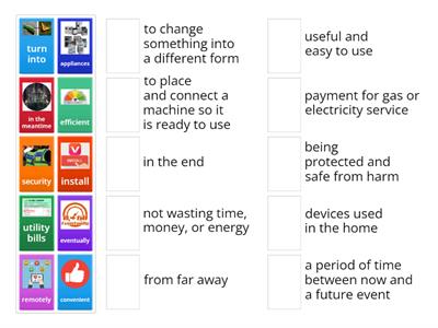12 Advanced /U1: Listening 1: Smart homes -Activity 2 (Matching the definitions)