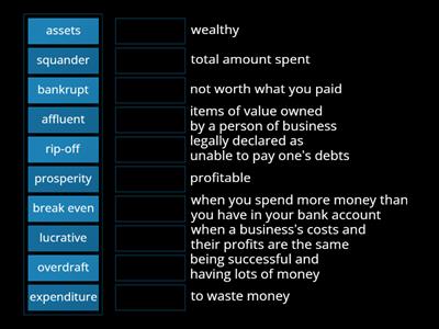 OWA - Unit 3 - Vocabulary: Money (ex. 2 p. 43)