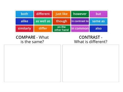 Compare and Contrast Signal Words