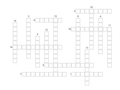 Term one science learning crossword