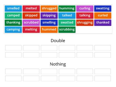 SA Sort 2: Inflected Endings: Double or Nothing