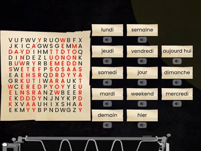 French Days of the Week Wordsearch