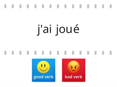 GCSE verb practice - good verb/bad verb