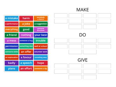 MAKE/DO/GIVE Collocations