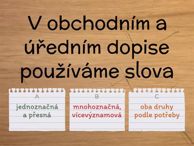 Obchodní korespondence procvičování