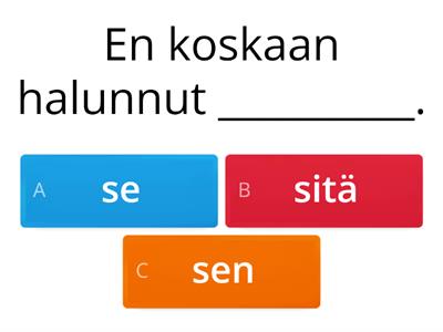 Se -pronominin taivutus