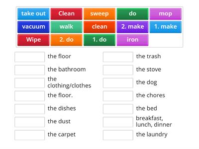 Chores (collocations, A2)
