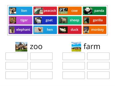 Animals - Zoo vs Farm