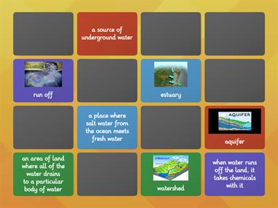 Memory game Science Recovery Watershed Vocabulary