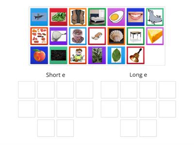 PP 18 Picture Sort for Short e and Long e