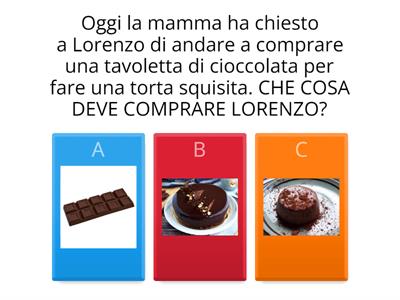 Lorenzo e il cioccolato (comprensione orale)