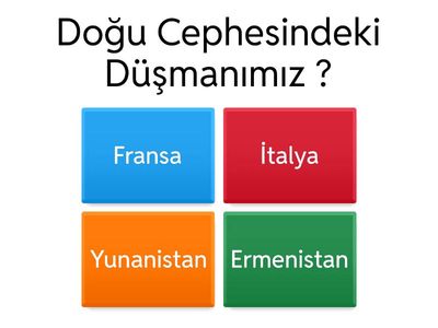 8.Sınıf İnkılap Tarihi Milli Mücadele Cepheler Etkinliği-2