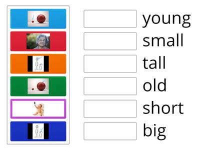 Adjectives; small, big, young