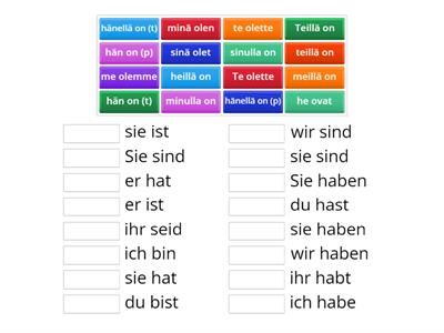 Sein- ja haben-verbien taivutus