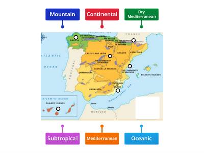 y6 Climate in Spain map