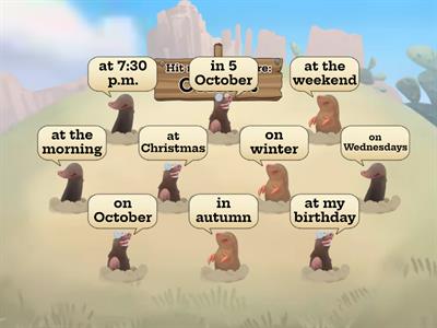 Prepositions to indicate time