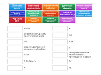 Работа Мощность КПД