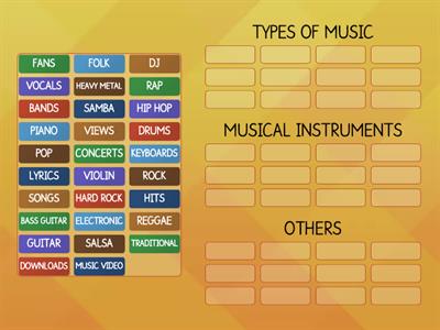 MUSIC genres, instruments and random
