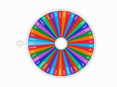 Year 1 common exception word wheel