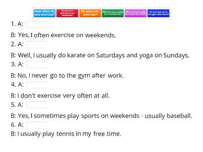 Conversation about exercise routines