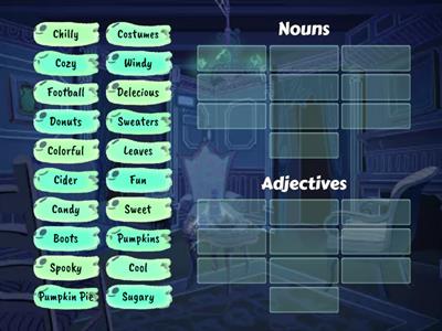 Autumn Nouns and Adjectives Sorting