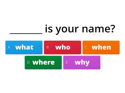 Question words (what, who, when, where, why - sentences)