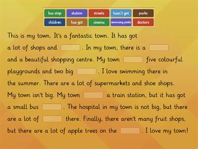📖Reading Comprehension: My town 🏥