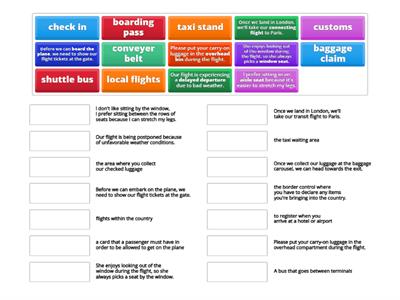 Airport related vocabulary quiz
