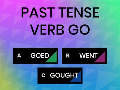 QUIZ DE INGLÊS 7º ANO PAST TENSE IRREGULAR VERBS