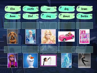 Barbie, Frozen matching game