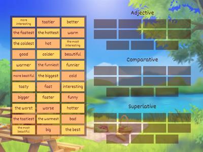  Degrees of comparison Sorting Activity