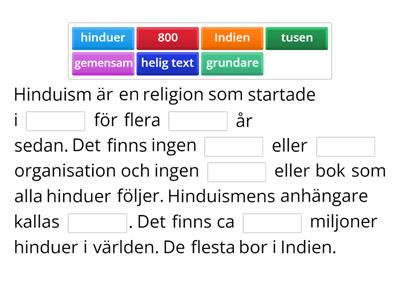 Hinduism - vilket ord saknas?