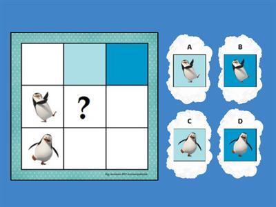 Madagaszkár Pingvinjei-mátrix:Melyik elem illik a kérdőjel helyére?
