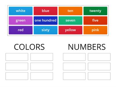 CATEGORIZE: Colors and Numbers
