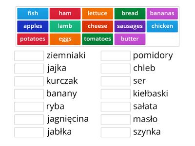 p 81 food vocabulary match