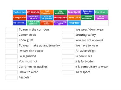 School rules Spanish Yr 10