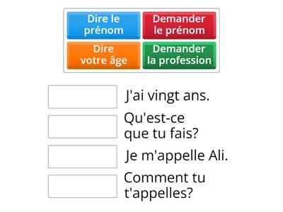 communication 1                                                    Associez l'acte de parole à la phrase convenable : 