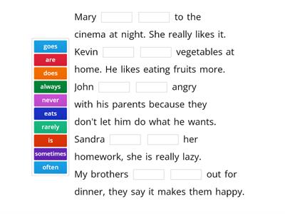 choose adverbs of frequency and word order