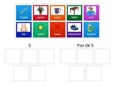 Letter S in word (with pictures) - French 