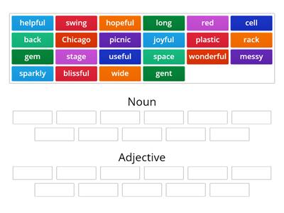 Noun verb adjective game - Teaching resources