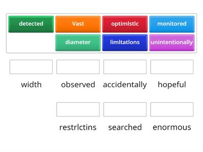  Match each word to its synonym. 