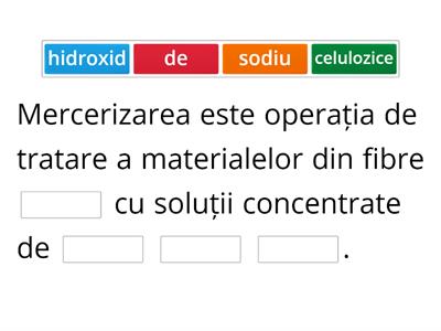 Operații de pregatire a produselor textile