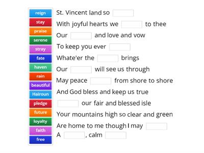 Can you sing the National Anthem of St. Vincent? By A.Ryan-Charles
