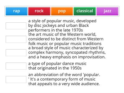 music genres matching