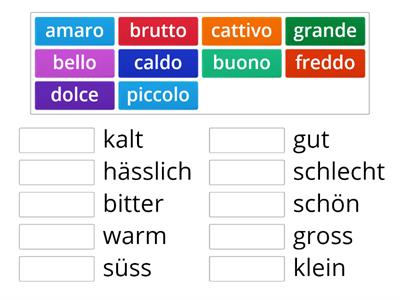 Aggettivi base tedesco e italiano