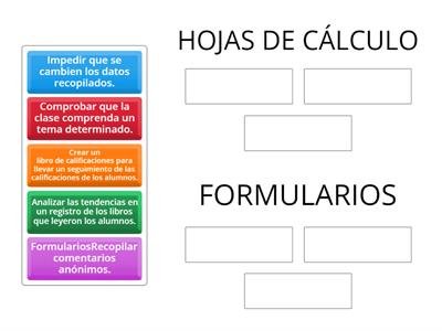 HOJAS DE CÁLCULO Y FORMULARIOS