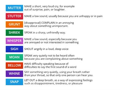 Definitions_Verbs of Sound
