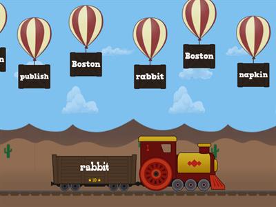 Rabbit and Camel Words-Balloon Drop