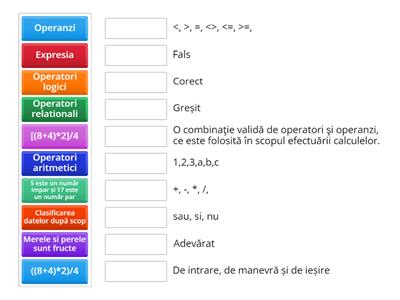 Tipuri de date, operatori și evaluări de expresii.